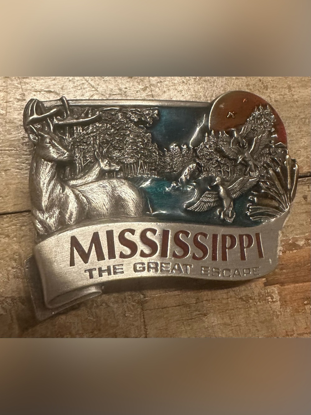 Vintage Mississippi “The Great Escape” Wildlife Belt Buckle